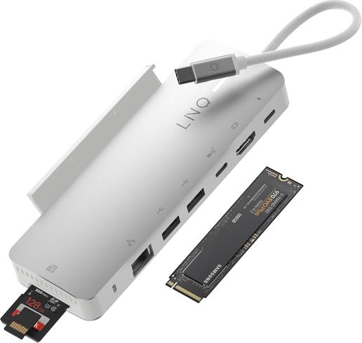 Actual product image LINQ Connects 9in1 PRO SSD 140W USB-C Multiport Hub (USB-C, 9 Ports)