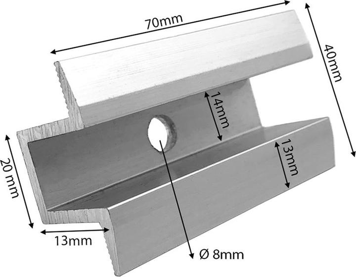 Image du produit Offgridtec Pince centrale pour panneaux solaires - Fixation solaire (Matériel de montage du système solaire)