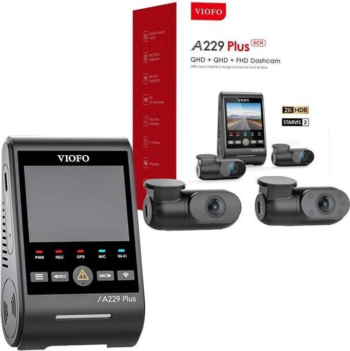 Image du produit Viofo A229 Plus 3CH (Récepteur GPS, WiFi, Accéléromètre, Microphone intégré, 2K)