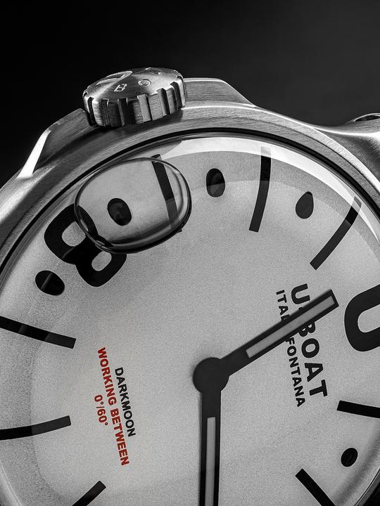 Image du produit U-Boat 9542 Darkmoon White SS Mens Watch 44mm 5ATM (Montre analogique, 44 mm)