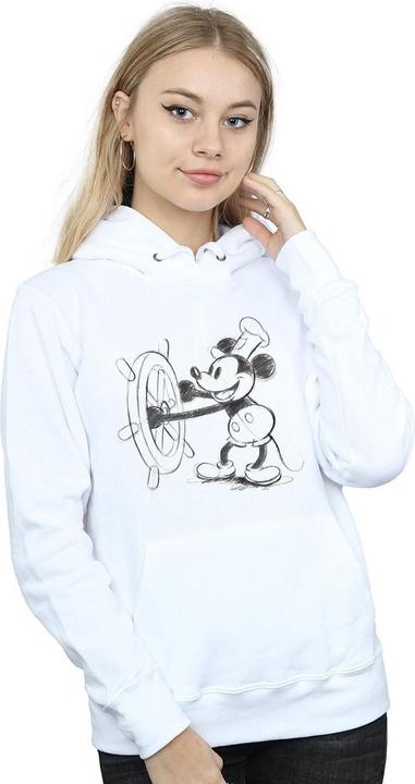 Actual product image Disney Womens/Ladies Mickey Mouse Steamboat Sketch Hoodie (XXL)