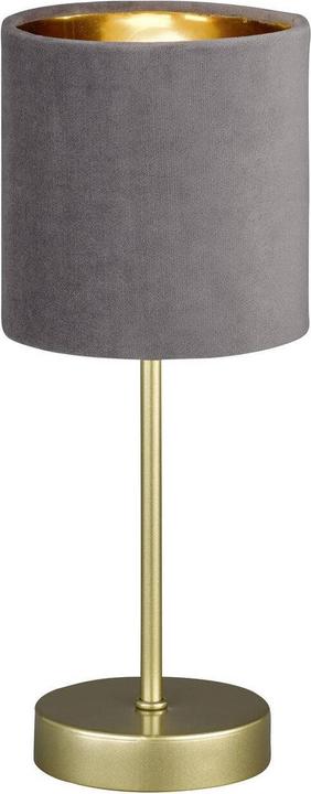 Fischer & Honsel Honsel Aura Lampe de table E14 Abat-jour en tissu gris velours, doré or 50494 (E14)