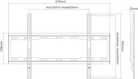Produktbild Sunne 37-70-EF - Klammer - für LCD TV - Stahl - Schwarz - Bildschirmgrösse: 94-178 cm ( (Wand, 70", 40 kg)