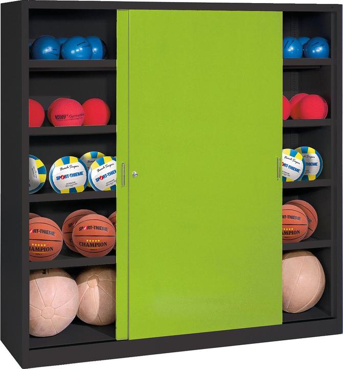 Actual product image C+P Ball cabinet (HxWxD: 195x120x60 cm, with solid sheet sliding doors, type 4) (195 x 120 x 60 cm)