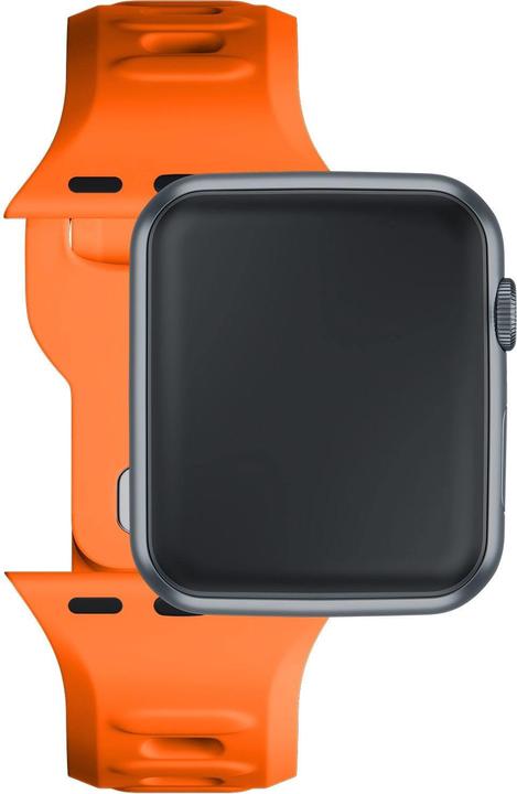 Actual product image 3MK Silicone Watch Strap pomarańczowy/ orange dla Apple Watch 38/40/41mm (Silicone, Stainless steel, 3, 4, 9, Extremist)