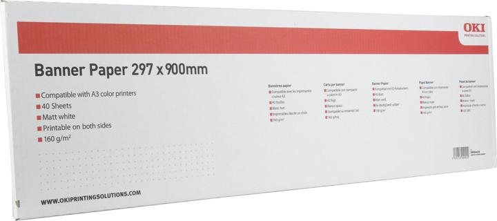 Image du produit OKI Papier bannière, 297 x 900mm, 50 feuilles (160 g/m²)