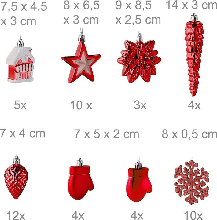 Actual product image Relaxdays Christmas baubles set (100 -part)