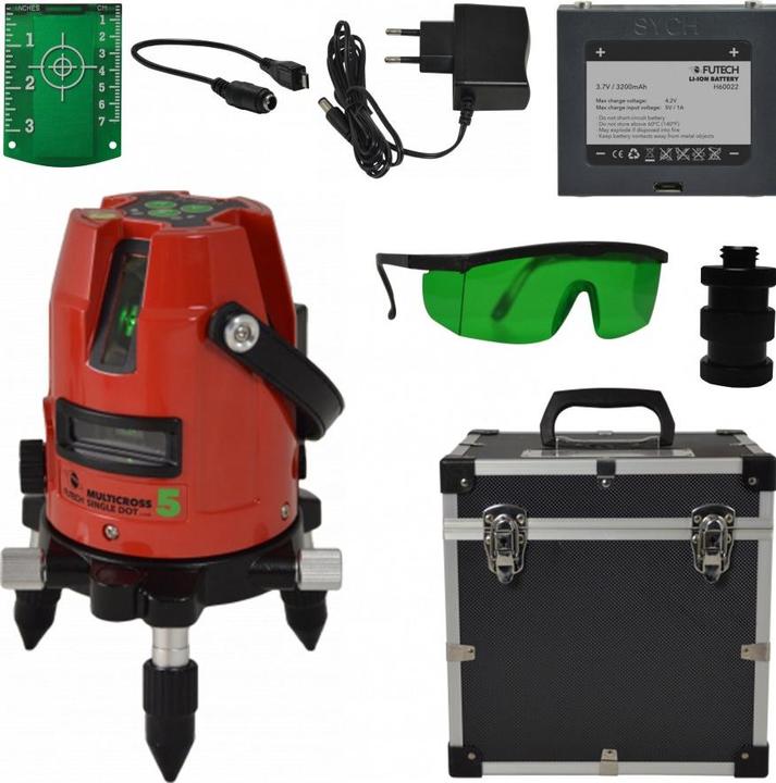 Actual product image Futech Multicross 5 SD Kruislijnlaser Groen in case - 033.05G