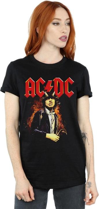 Actual product image AC/DC Womens/Ladies Angus Highway To Hell Cotton Boyfriend T-Shirt (S)