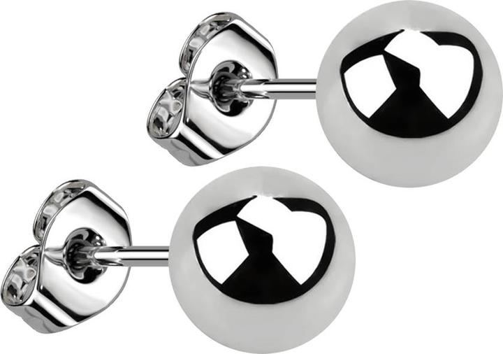 Image du produit Star Piercing Boucles d'oreilles avec boule argentée (sans laiton, Acier chirurgical 316L)