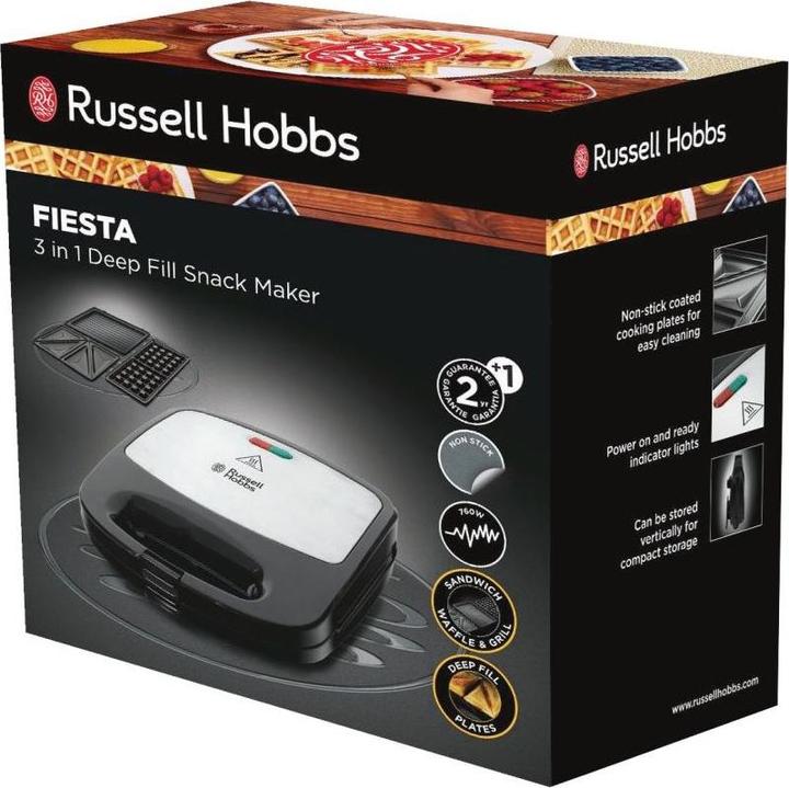 Image du produit Russell Hobbs Grille-pain à sandwich Fiesta, acier inoxydable