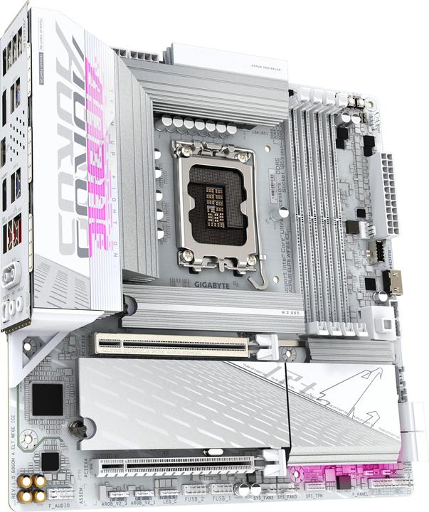 Produktbild Gigabyte B860M AORUS ELITE WIFI6E ICE (Socket S1, Intel B860, mATX)