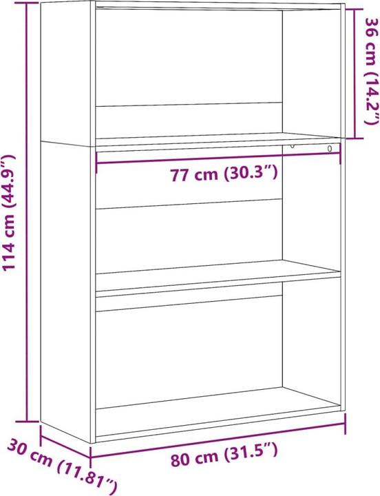 Actual product image VidaXL Bücherregal (80 x 30 x 114 cm)