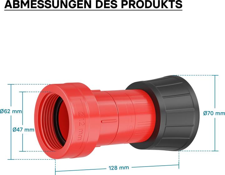 Image du produit Wiltec Buse de lance d'incendie Bec de tuyau d'incendie petit jet 1.5 pouce pompiers, chantiers