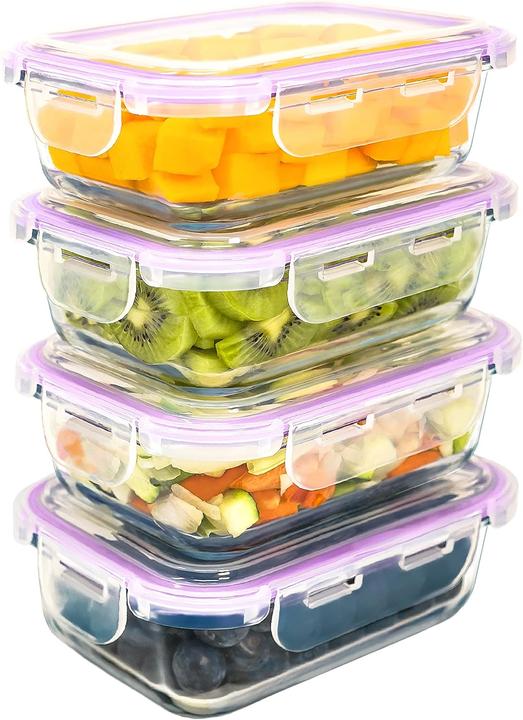 LG Luxury & Grace 4er Glas Frischhaltedosen-Set, luftdicht (0.60 l)