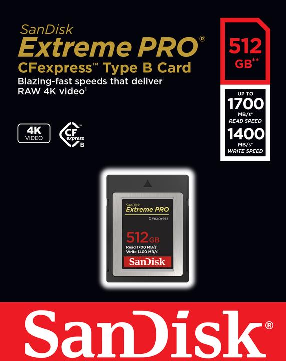 Produktbild SanDisk Extreme Pro (512 GB, CFexpress Typ B)