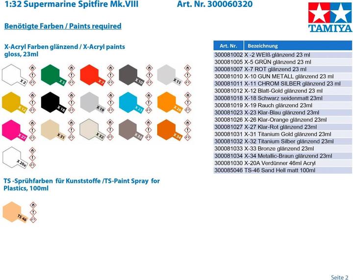 Produktbild Tamiya Supermarine Spitfire Mk. VIII