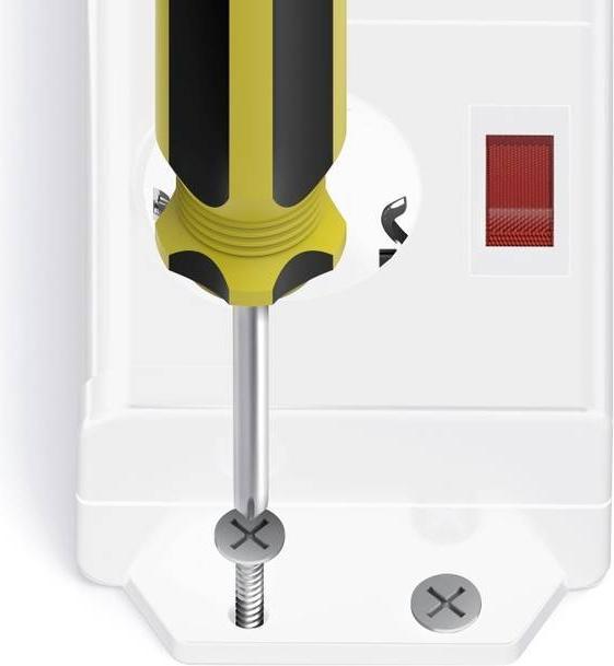Actual product image Hama Power strip, 4-way, 90°, individually switchable, wall-mounted, 1.4 m, white (4 x, CEE 7/3, 1.40 m)