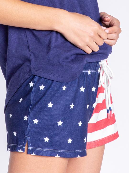 Produktbild Pj Salvage Pyjamashorts Rad White & Blue (S)