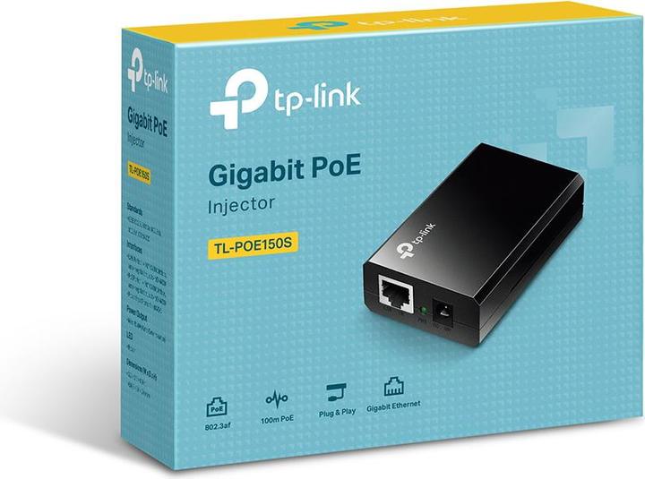 Immagine prodotto TP-Link Adattatore iniettore PoE+ TL-POE160S Porte LAN Ethernet (RJ-45) 1x10 (802,3at (PoE+), 802.3af (PoE), 30 W)