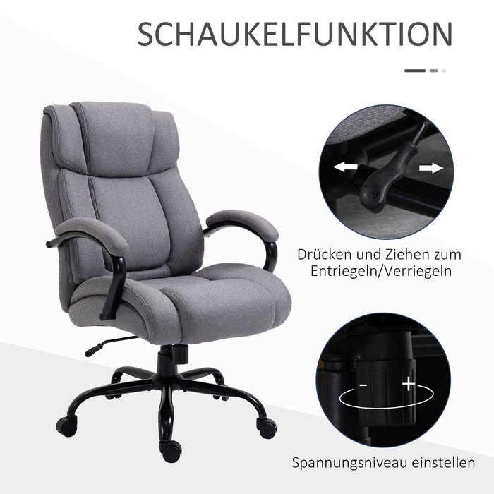 Actual product image Swisshandel24 Office chair Gaming chair Rocking function thick upholstered ergonomic Load capacity 220 kg