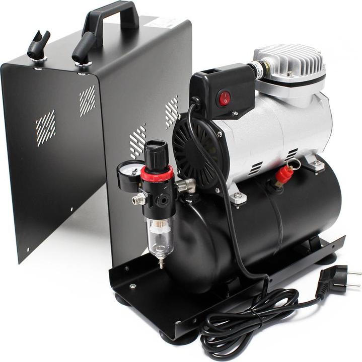 Immagine prodotto Wiltec Compresseur Airbrush AF186A Réserv. air 1 cyl. 4 bar Coup. automatique (4 bar, 3 l)