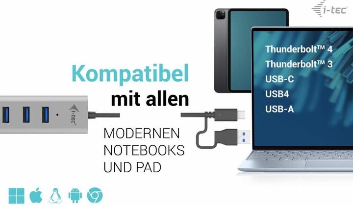 Immagine prodotto i-tec C31HUBMETAL703 (USB-C, USB-A, 7 Porti)