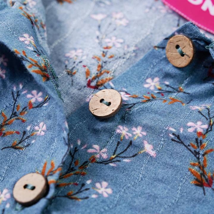 Produktbild VidaXL Kinderkleid mit Langen Ärmeln Petrolblau 140,Material: 50 (140)