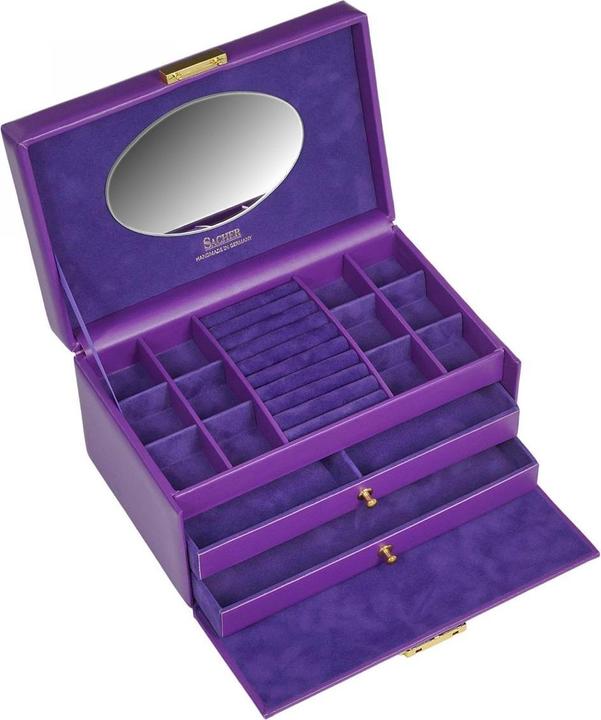 Actual product image Sacher 24.519.560505 - Jewellery box Emma colisimo violet full grain cowhide