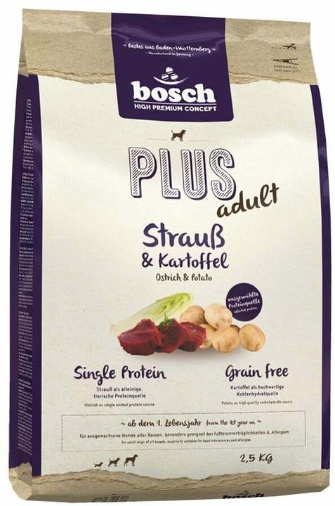 Immagine prodotto Bosch Petfood Alta Premium PLUS Cibo secco senza cereali per struzzi e patate (Adulto, 1 pz., 2500 g)