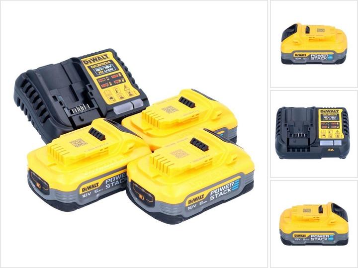 DeWalt DCB 1104 H3 Battery Starter Set 12 V / 18 V 3x Powerstack Battery 5.0 Ah + DCB 1104 Charger (18 V)