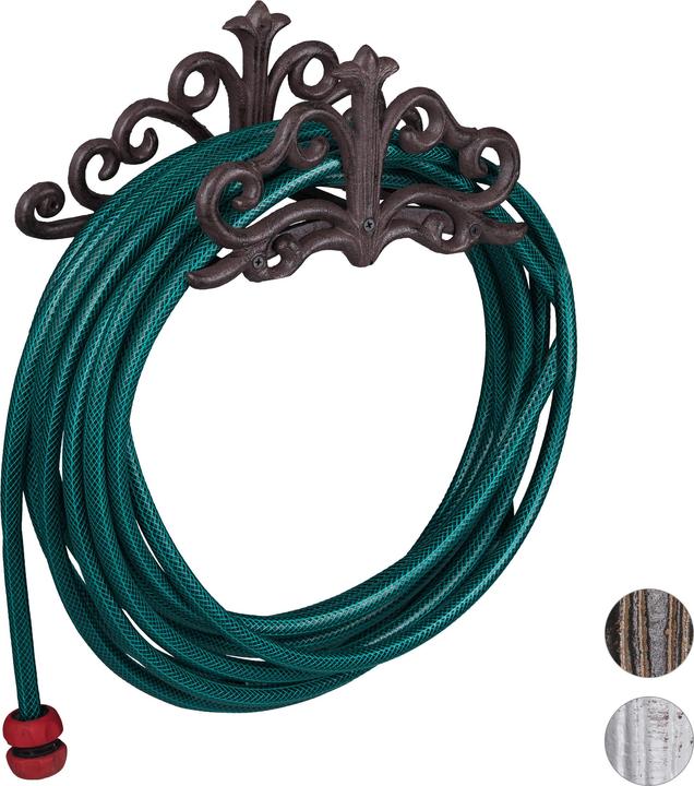 Actual product image Relaxdays Wall-Mount Hose Reel, Antique Style (15 m)
