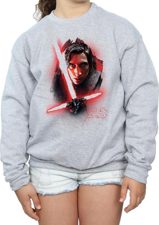 Actual product image Star Wars Girls The Last Jedi Kylo Ren Brushed Sweatshirt (116)