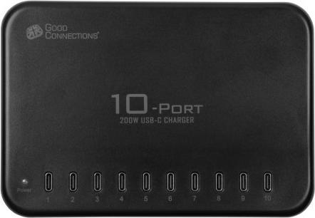 Actual product image Good Connections GC USB desktop fast charging station 200W, 10-port (10x USB-C™), black (200 W)