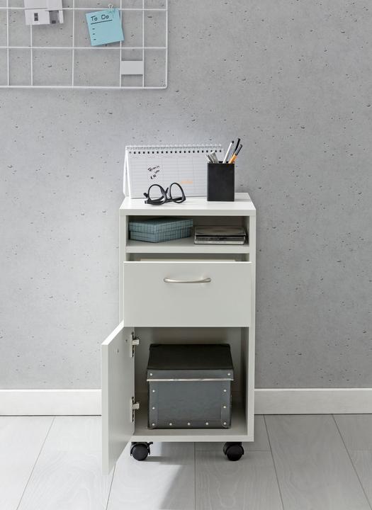 Immagine prodotto FineBuy Contenitore per rotoli impiallacciato in legno bianco (38 x 33 x 63 cm)