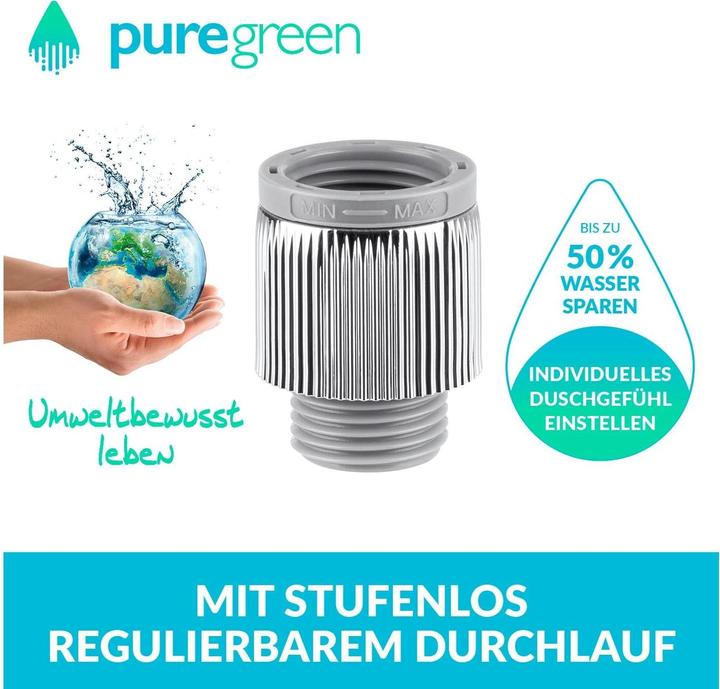 Image du produit Puregreen Régulateur d'eau pour douche, chromé, réglable