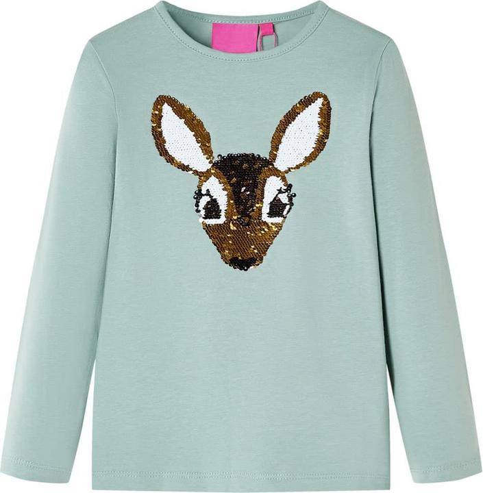 Actual product image VidaXL Children's long-sleeved shirt mint green 128,Material: 95 % cotton (128)