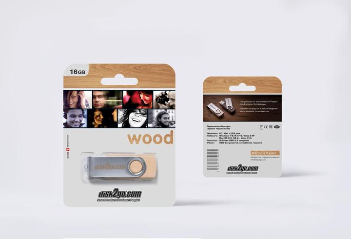 Produktbild Disk2go Wood (16 GB, USB 2.0, USB-A)