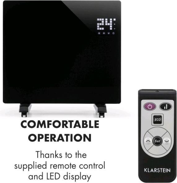 Produktbild Klarstein Elektroheizung mit Bodenrollen (1000 W) (1000 W)