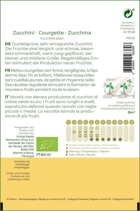 Immagine prodotto Living Seeds Zucchina Black Beauty (Semi di verdura)