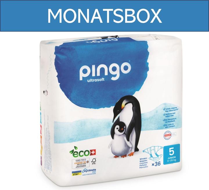 Produktbild Pingo Ökowindeln (Gr. 5, Monatsbox, 216 Stück)
