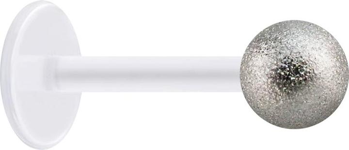 Immagine prodotto Star Piercing Micro Labret trasparente con pallina argentata (senza ottone, Acciaio chirurgico 316L, Bioflex)