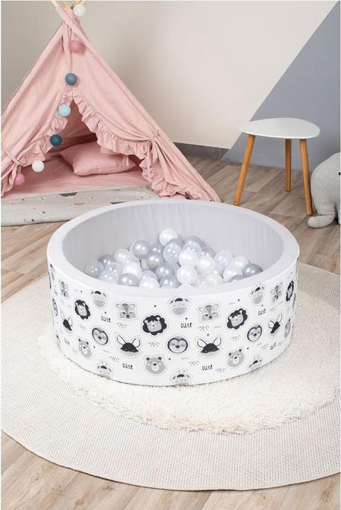 Produktbild Knorrtoys Bällebad soft - "Cute Animals" - 150 balls grey/white/transparent (ca. 7 cm)