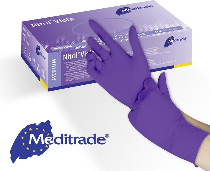 Produktbild Meditrade Nitril® Viola Nitrilhandschuhe Farbig lila - S / Lila (S)