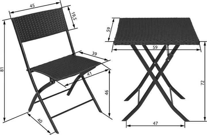Immagine prodotto Fs-Star Set di mobili da giardino 3 pezzi rattan look