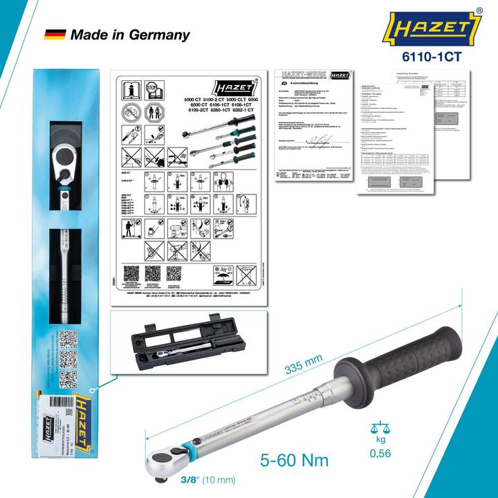 Produktbild HAZET Drehmomentschlüssel (3/8", 5 Nm, 60 Nm)
