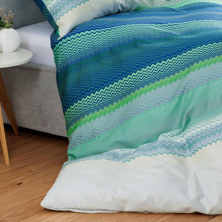 Image du produit Janine Mako-Satin Bettwäsche moments 98120 blau türkis (Housse de couette, 80x80 cm)