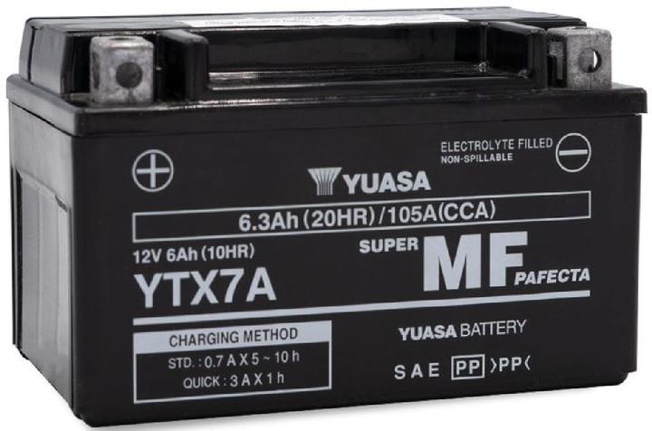 Actual product image Yuasa AGM Motorcycle Battery 12V 6.3Ah 100A (12 V, 6.30 Ah, 100 A)