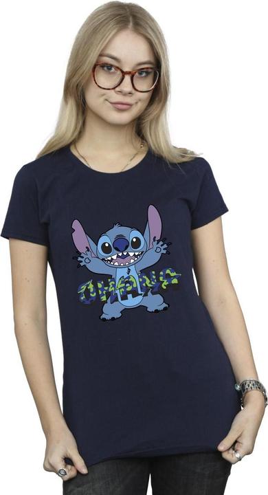 Image du produit Disney - T-shirt LILO AND STITCH OHANA BLUE GLITCH - Femme (XL)