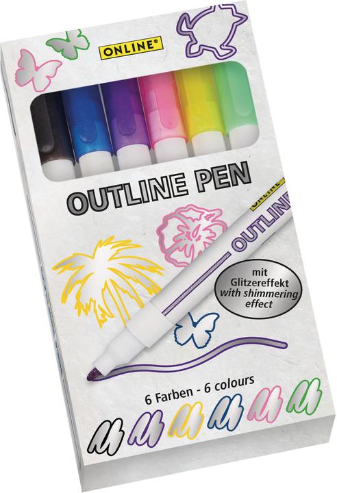 Online Faserschreiberetui Outline Pen (Mehrfarbig)